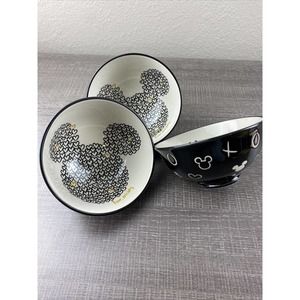 Disney Black and White Mickey Mouse Bowls | NEW
